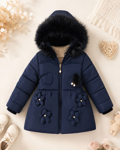 Schöne mädchen winterjacke - winterjacke, 2