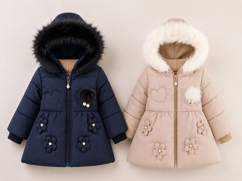 Schöne mädchen winterjacke - winterjacke, 2
